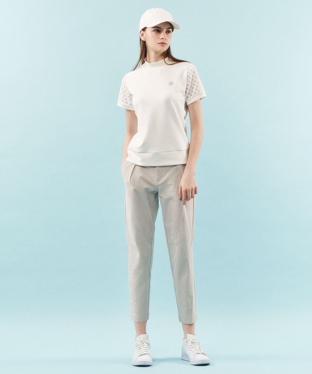 23区GOLF 【WOMEN】【UVケア・吸水速乾】レース袖 モックネックシャツ 