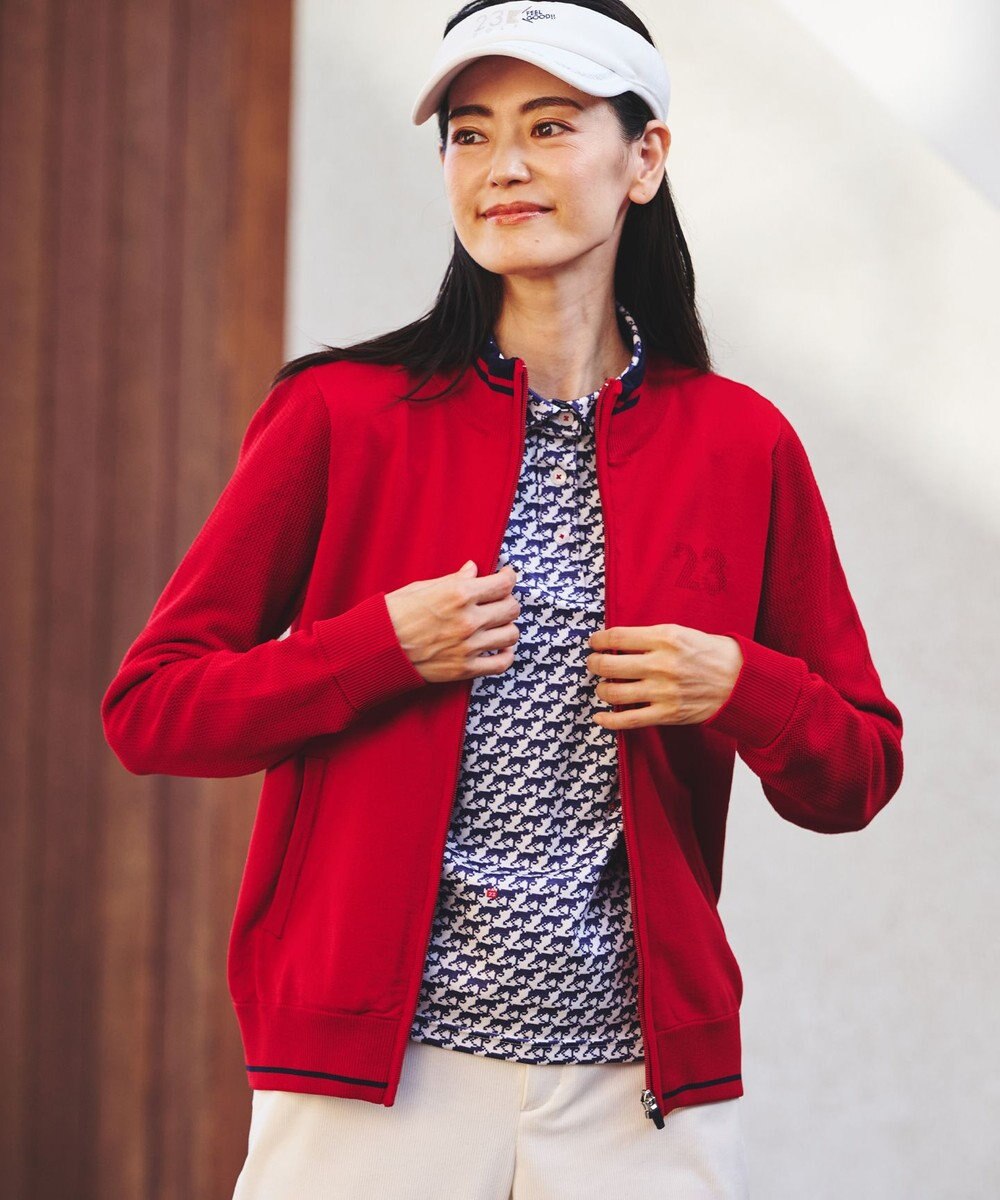23区GOLF 【WOMEN】【ウォッシャブル】フルジップニットブルゾン 