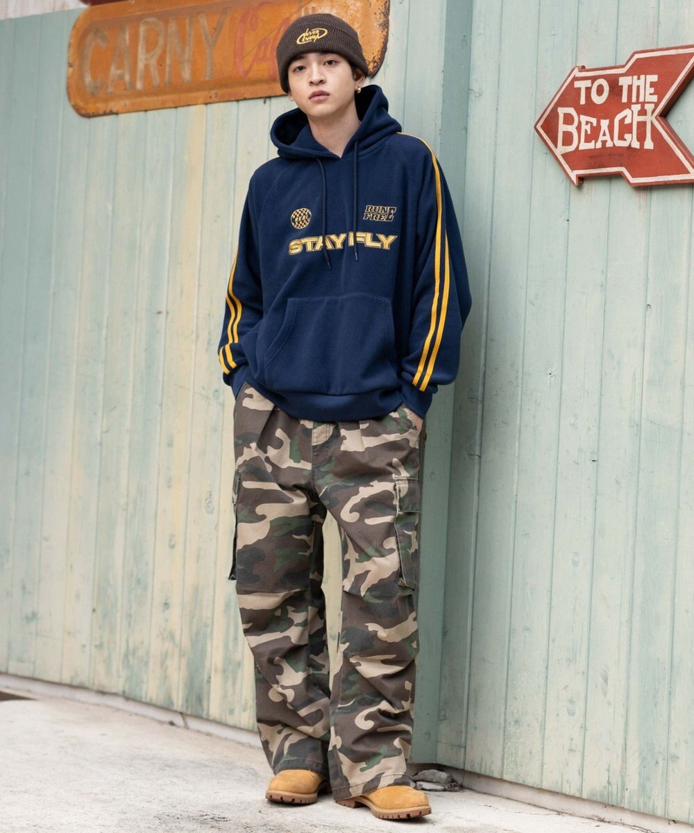 WEGO ラインフリースパーカー 