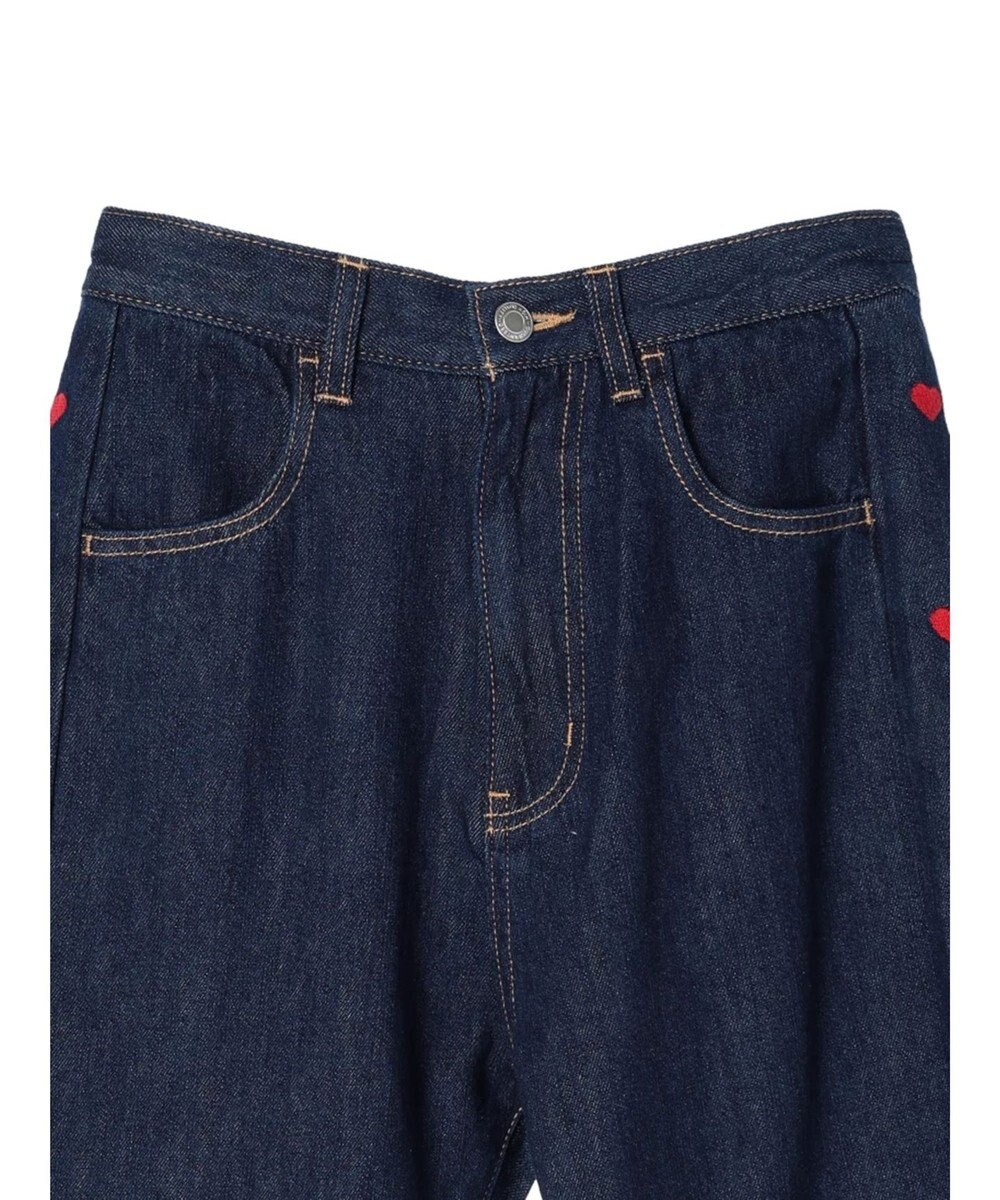 Green Parks ・Ｄｏｕｂｌｅ　Ｆｌａｇｓ　ハート刺繍フレアデニム 