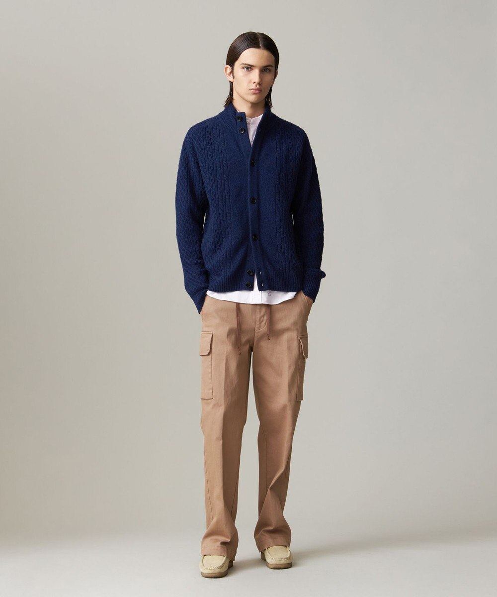 J.PRESS MEN 【KING SIZE】【Cash Lamb’s Wool】ハイネックケーブルカーディガンニット 