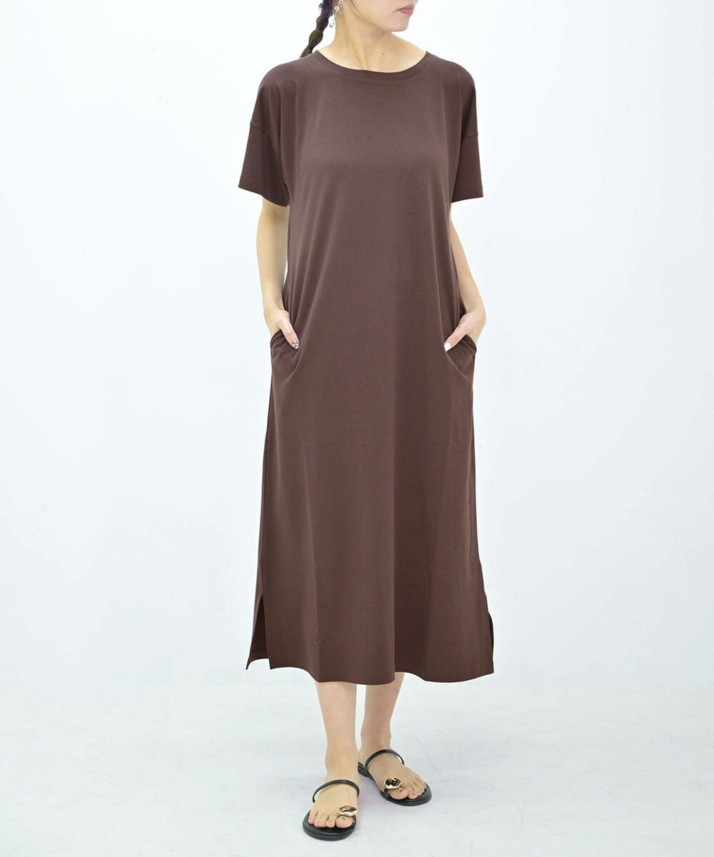TOQUE 25SS新作〈大草直子さんアドバイザー〉スーピマコットン半袖ロングワンピース 