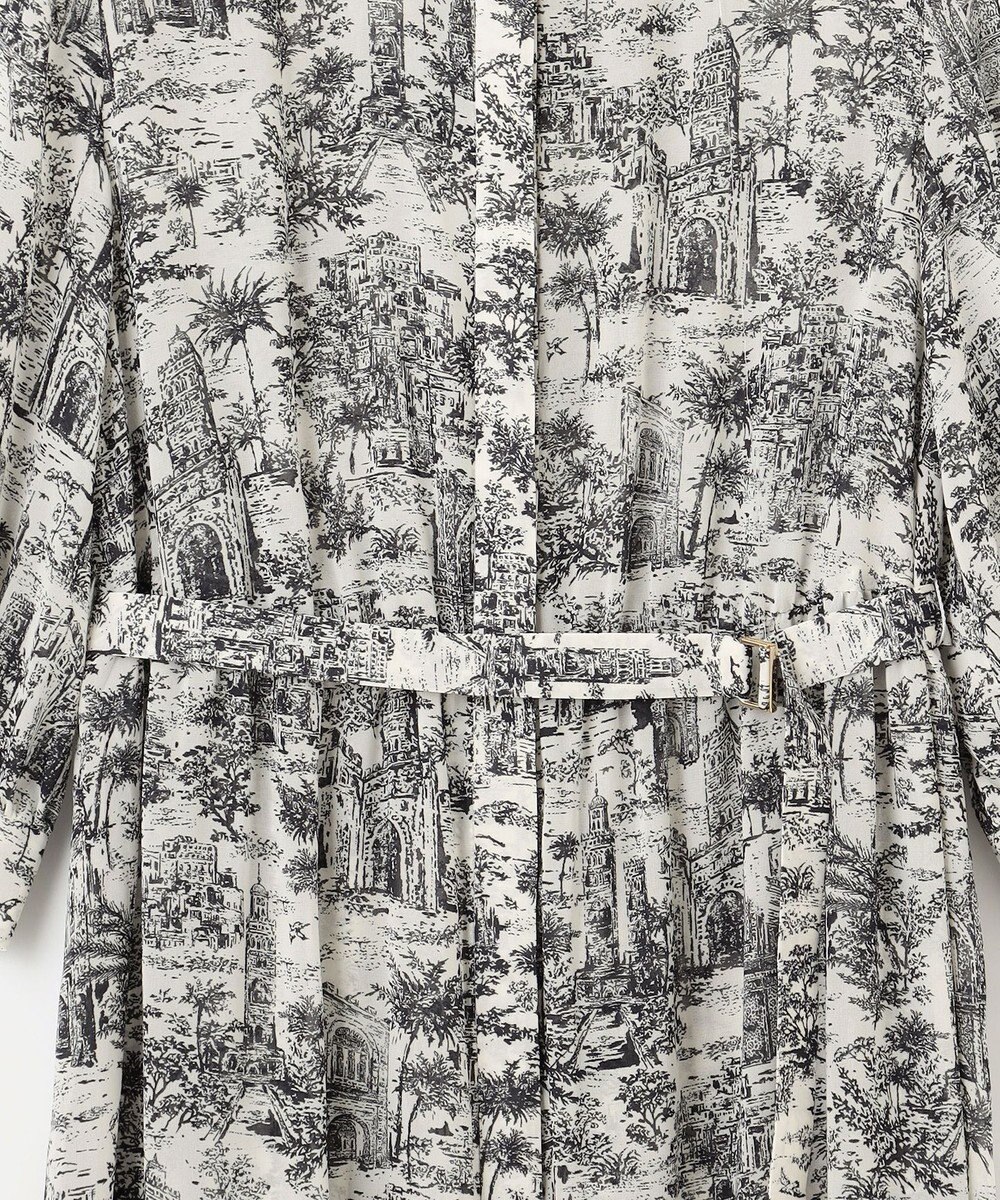 自由区 L 【洗える】ランドスケーププリント ワンピース 