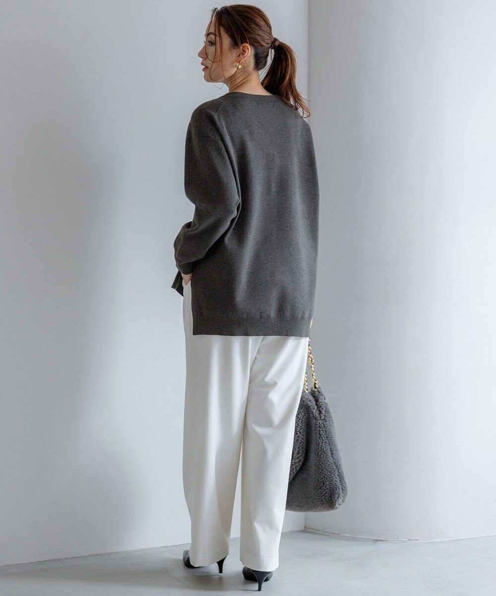 23区 L 【Lサイズ限定/洗える】ヴィスコースストレッチ Ｖネック ニット 