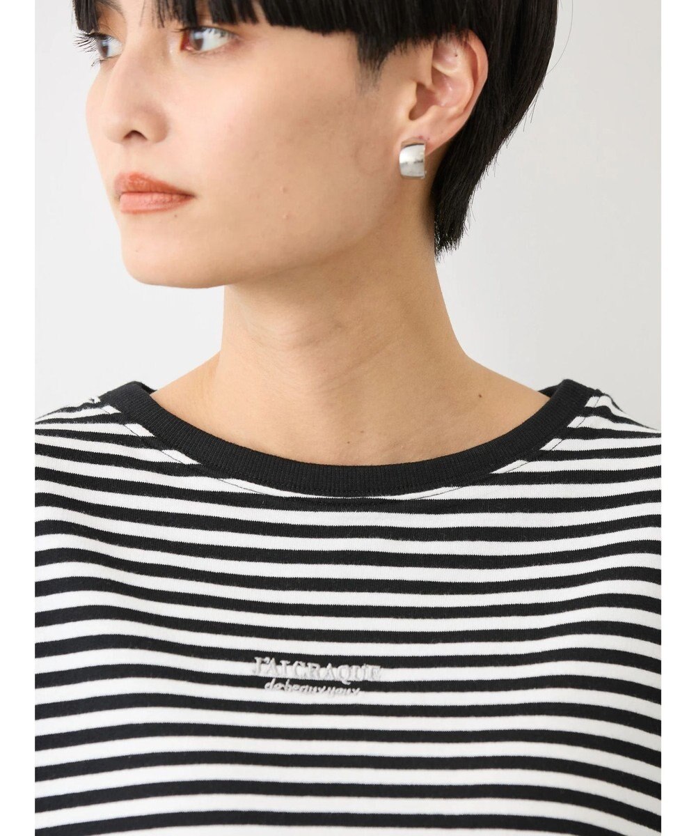 AMERICAN HOLIC 刺繍ロゴミニ裏毛ボートネックチュニック 