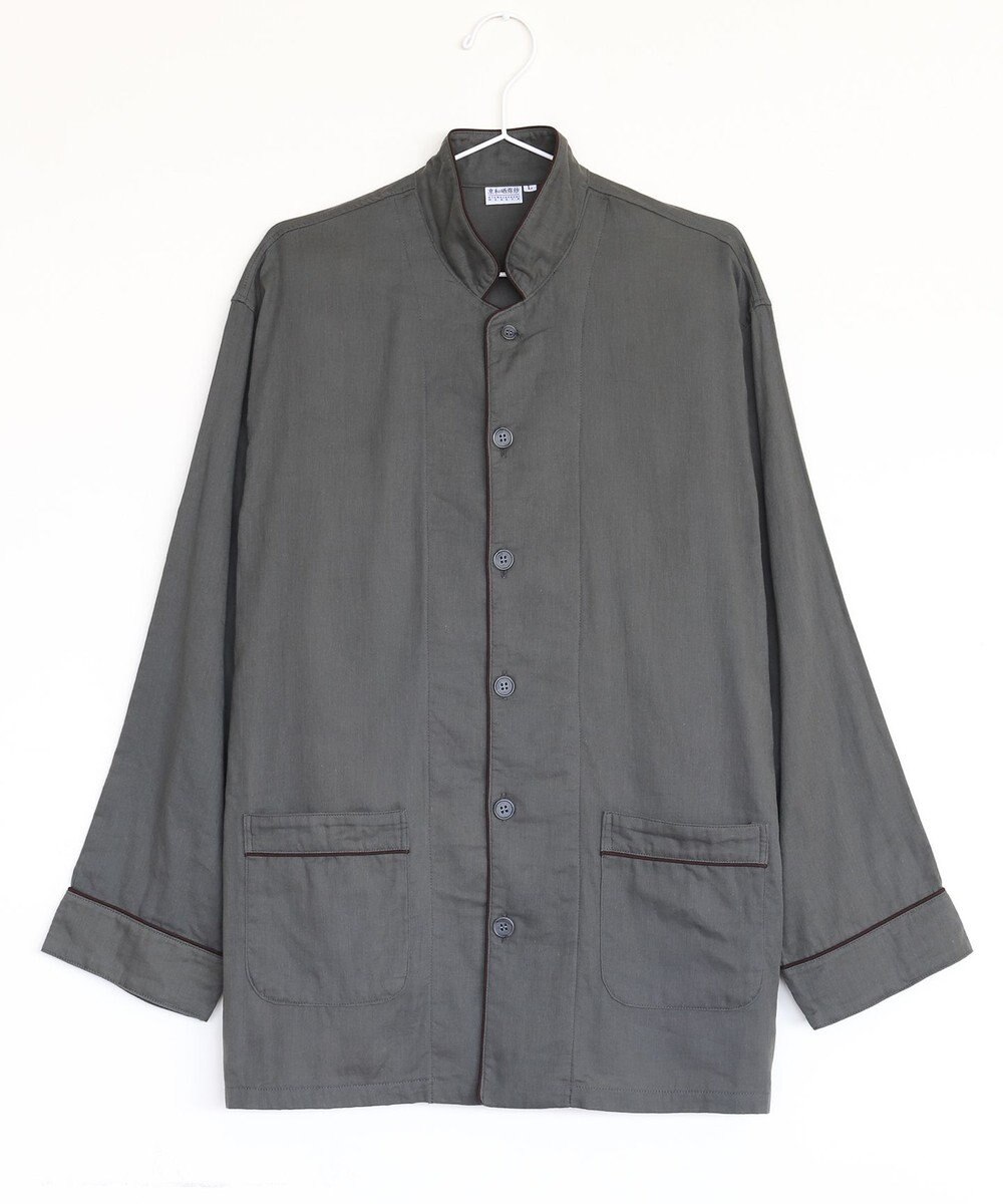 京和晒綿紗 【紗栄子さん愛用パジャマの色違い/UNISEX】ガーゼパジャマ 2重合わせ 草木染め【すみくろ】 