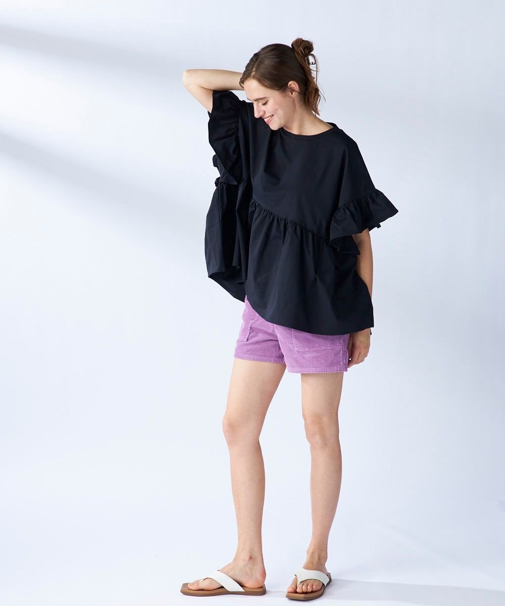 OP／FILA 【Ocean Pacific】らくティブ｜ティアード袖フレアカットソー 