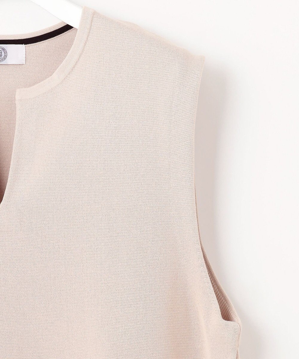 J.PRESS LADIES 【洗える】COTTON ACETATE キーネック ニット ベスト 
