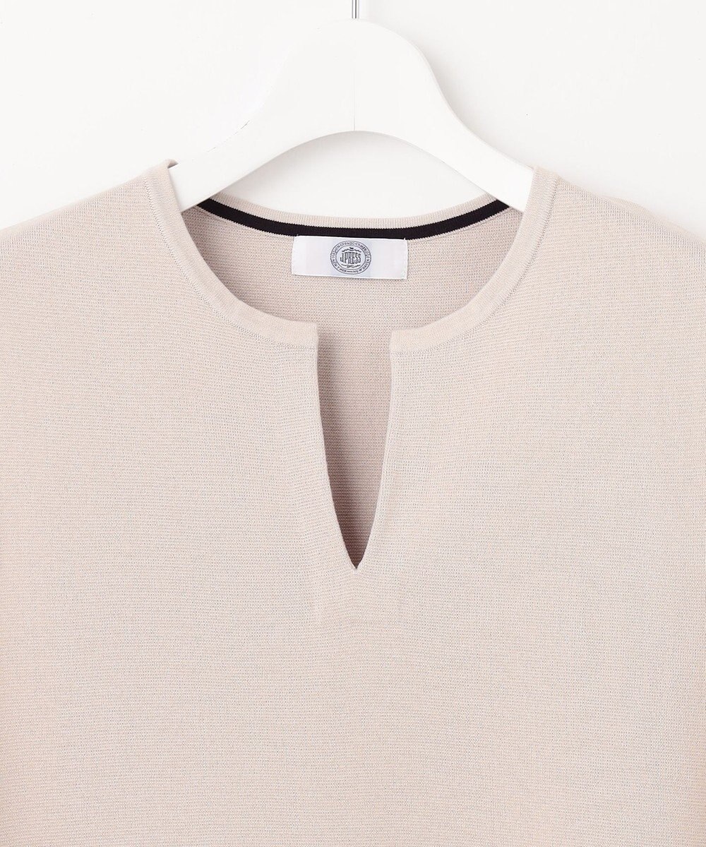 J.PRESS LADIES 【洗える】COTTON ACETATE キーネック ニット ベスト 