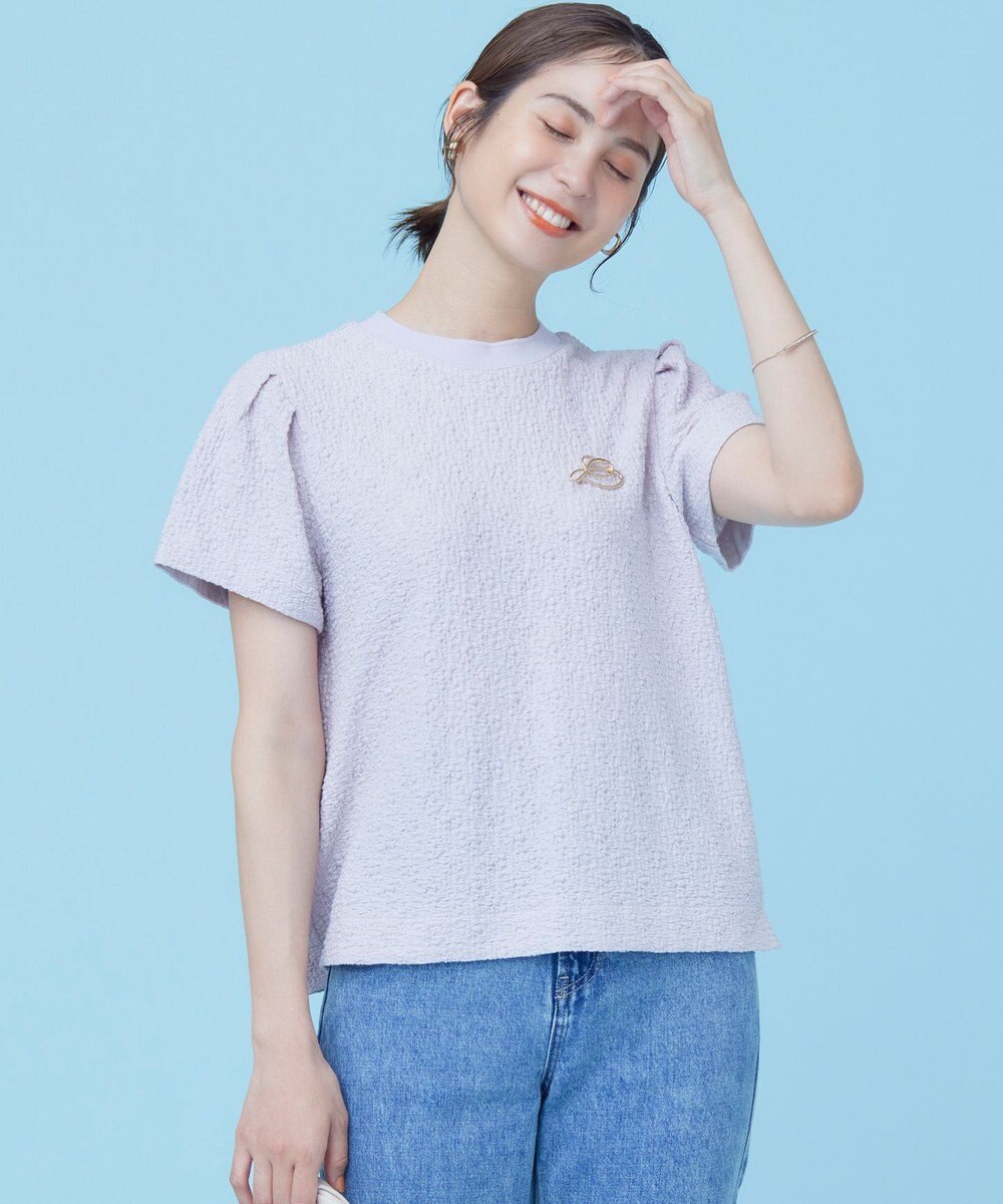 組曲 L 【WEB限定】ストレッチジャガード クロップドＴシャツ 