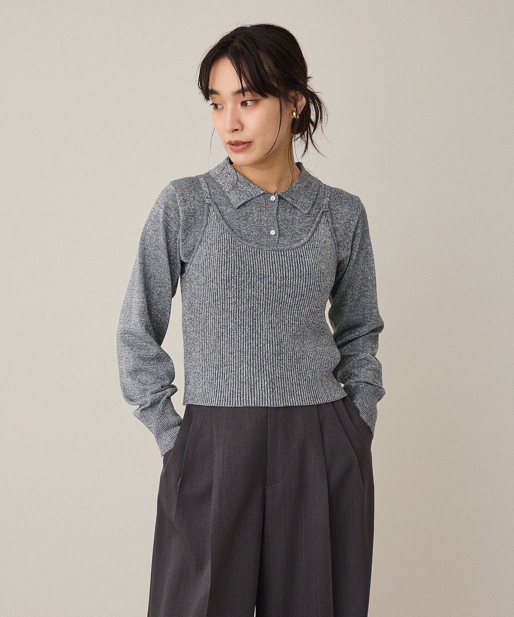 CRAFT STANDARD BOUTIQUE ポロ衿アンサンブルニット 