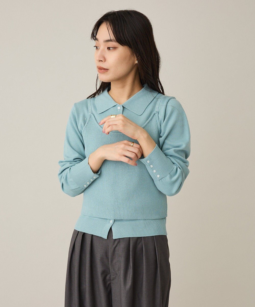 CRAFT STANDARD BOUTIQUE ポロ衿アンサンブルニット 