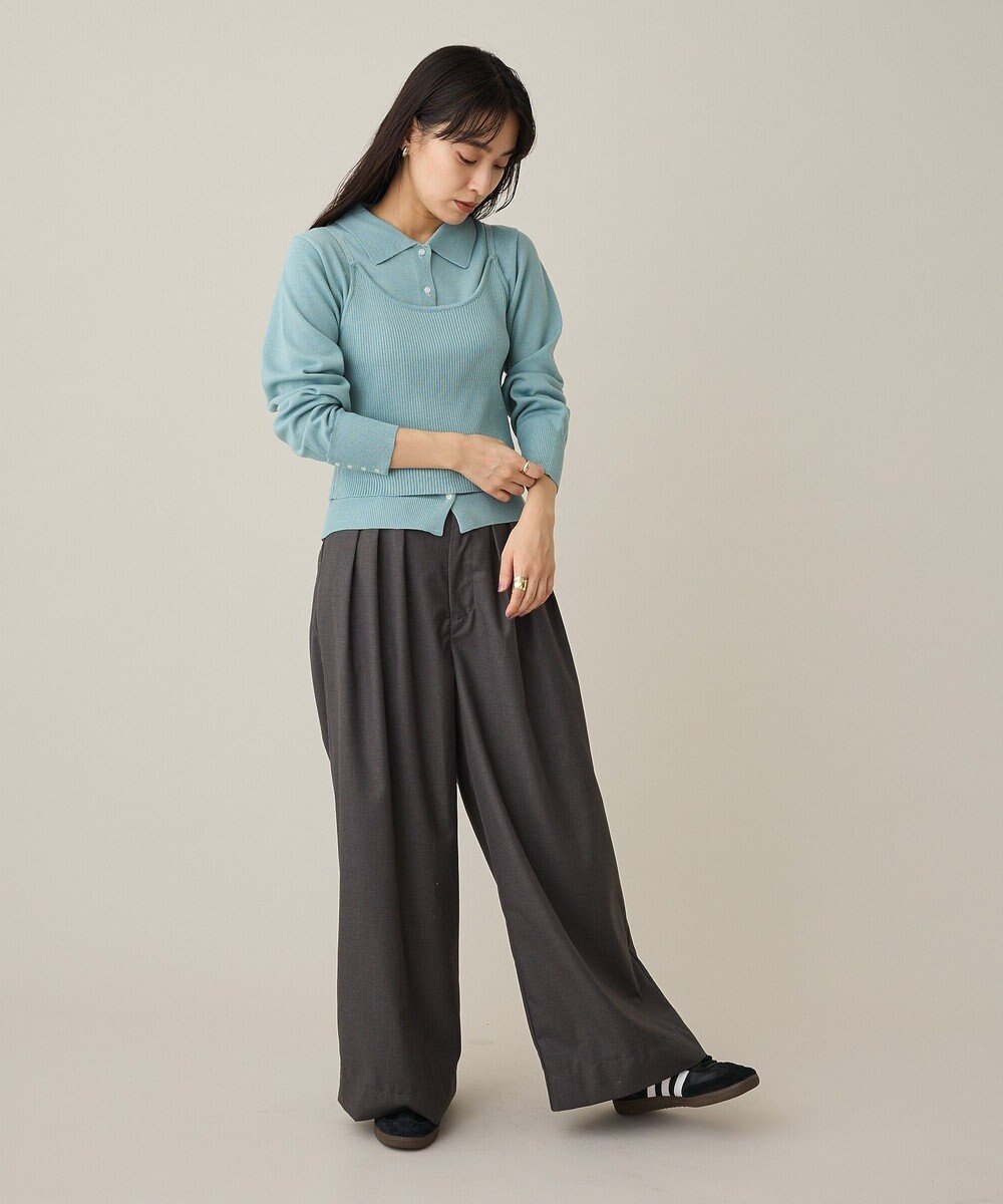 CRAFT STANDARD BOUTIQUE ポロ衿アンサンブルニット 