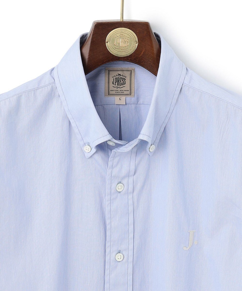 J.PRESS MEN 【WEB限定】ポプリンヘアラインJ刺繍シャツ/B.D 