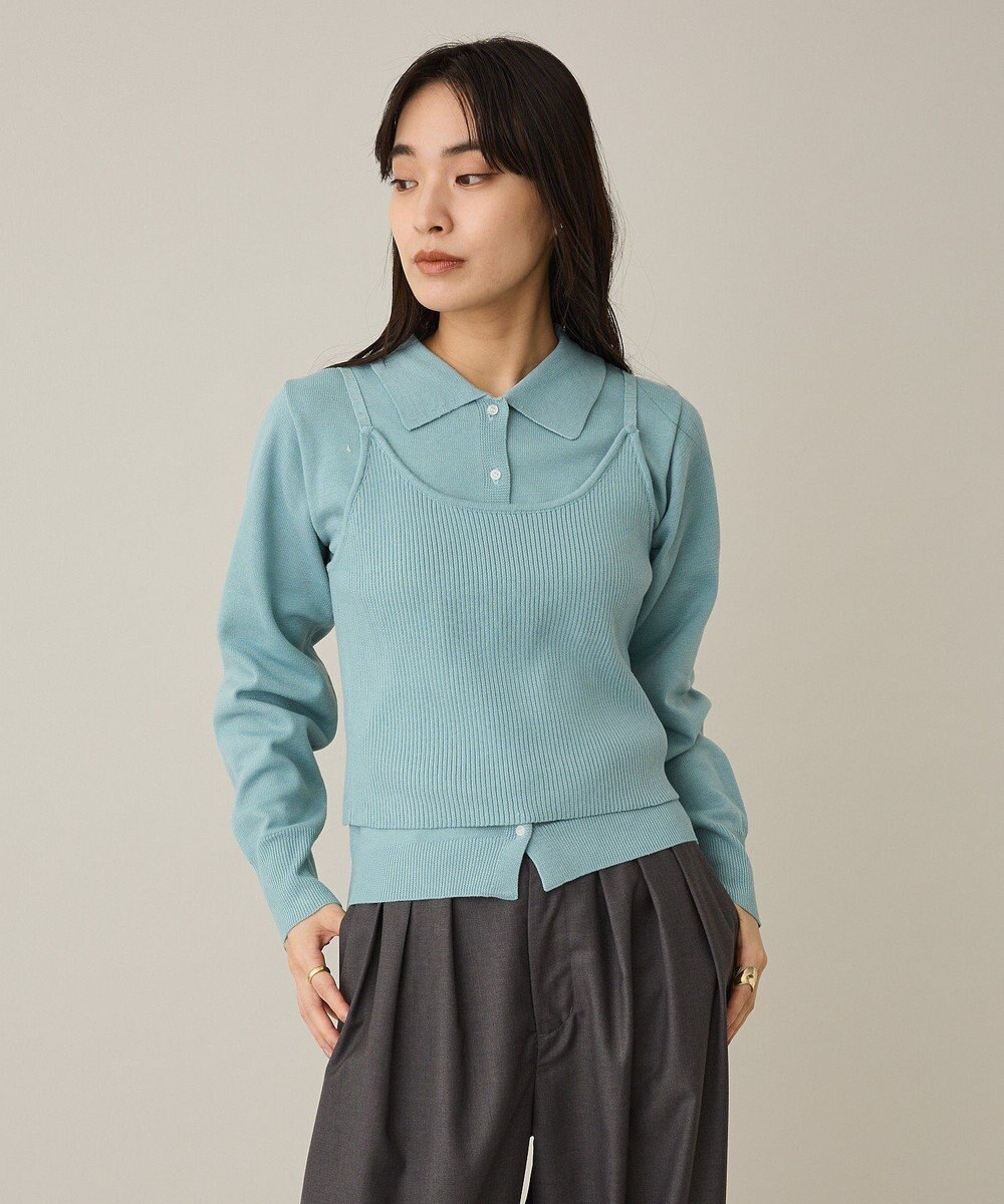 CRAFT STANDARD BOUTIQUE ポロ衿アンサンブルニット 