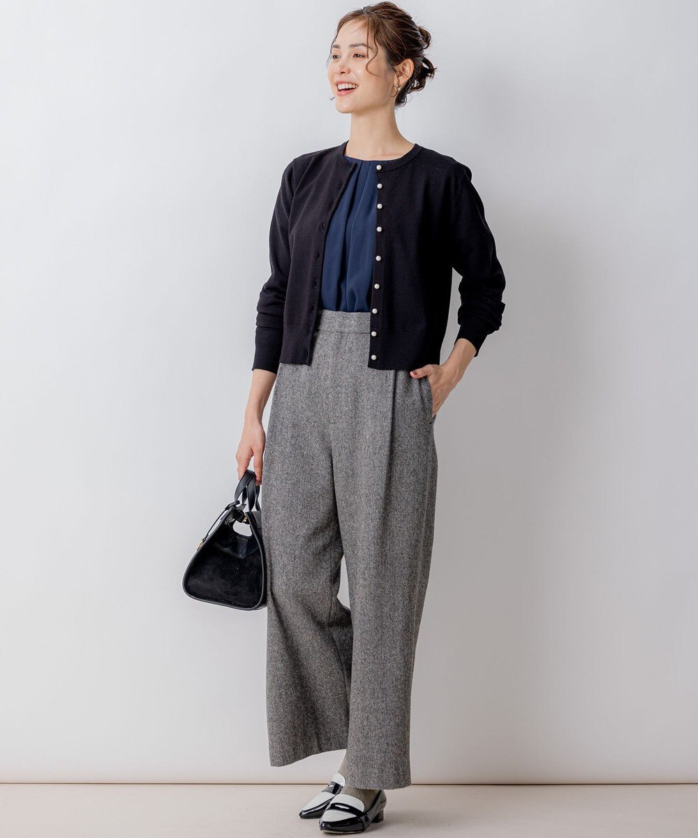 組曲 S ネコアシツィード ワイドパンツ 