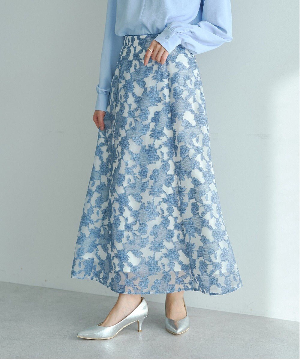 YECCA VECCA シアーレース柄マーメイドスカート 