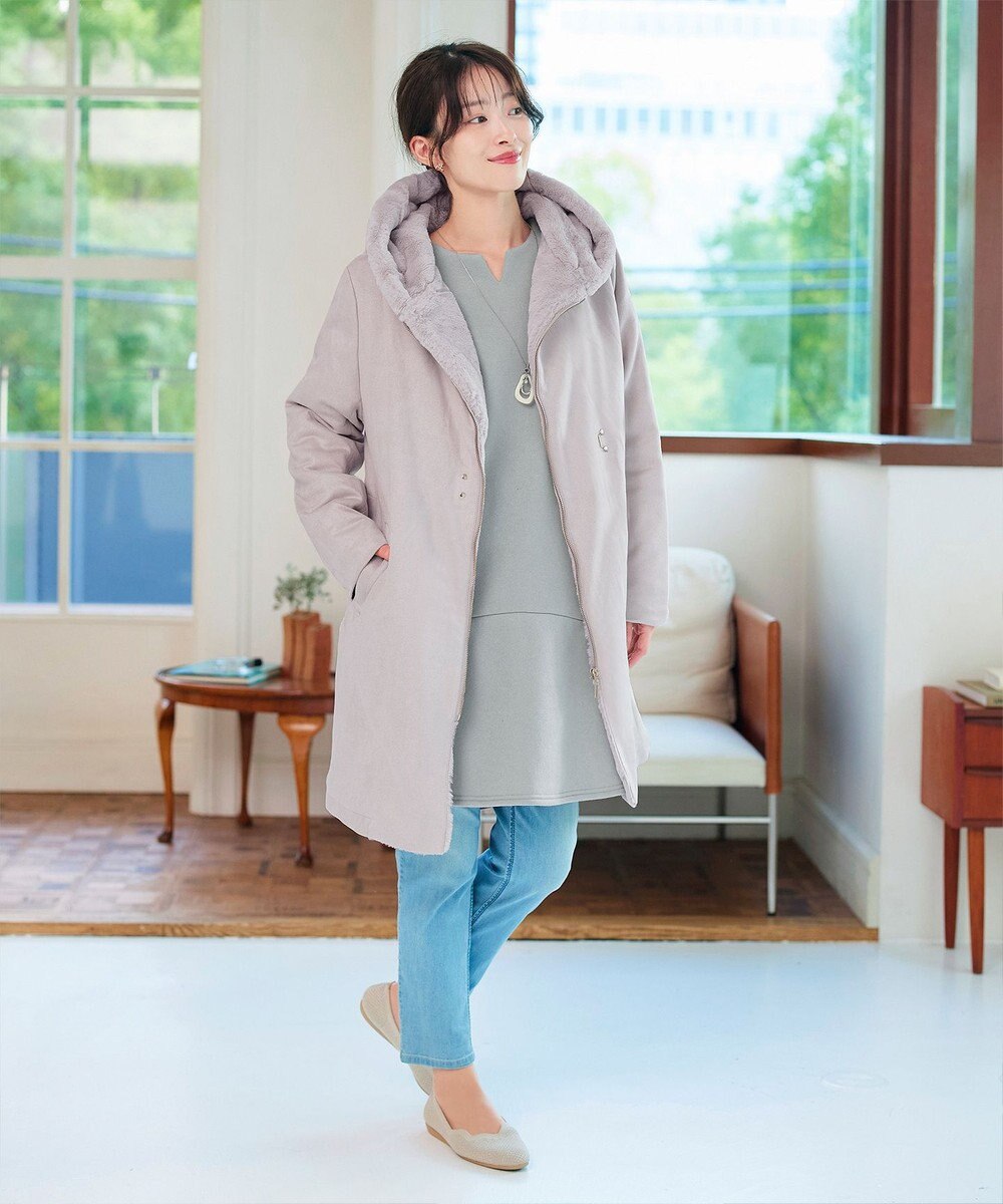 Tiaclasse L 【洗える】裏起毛フレアワンピチュニック 