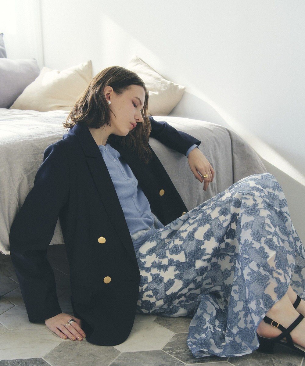 YECCA VECCA シアーレース柄マーメイドスカート 