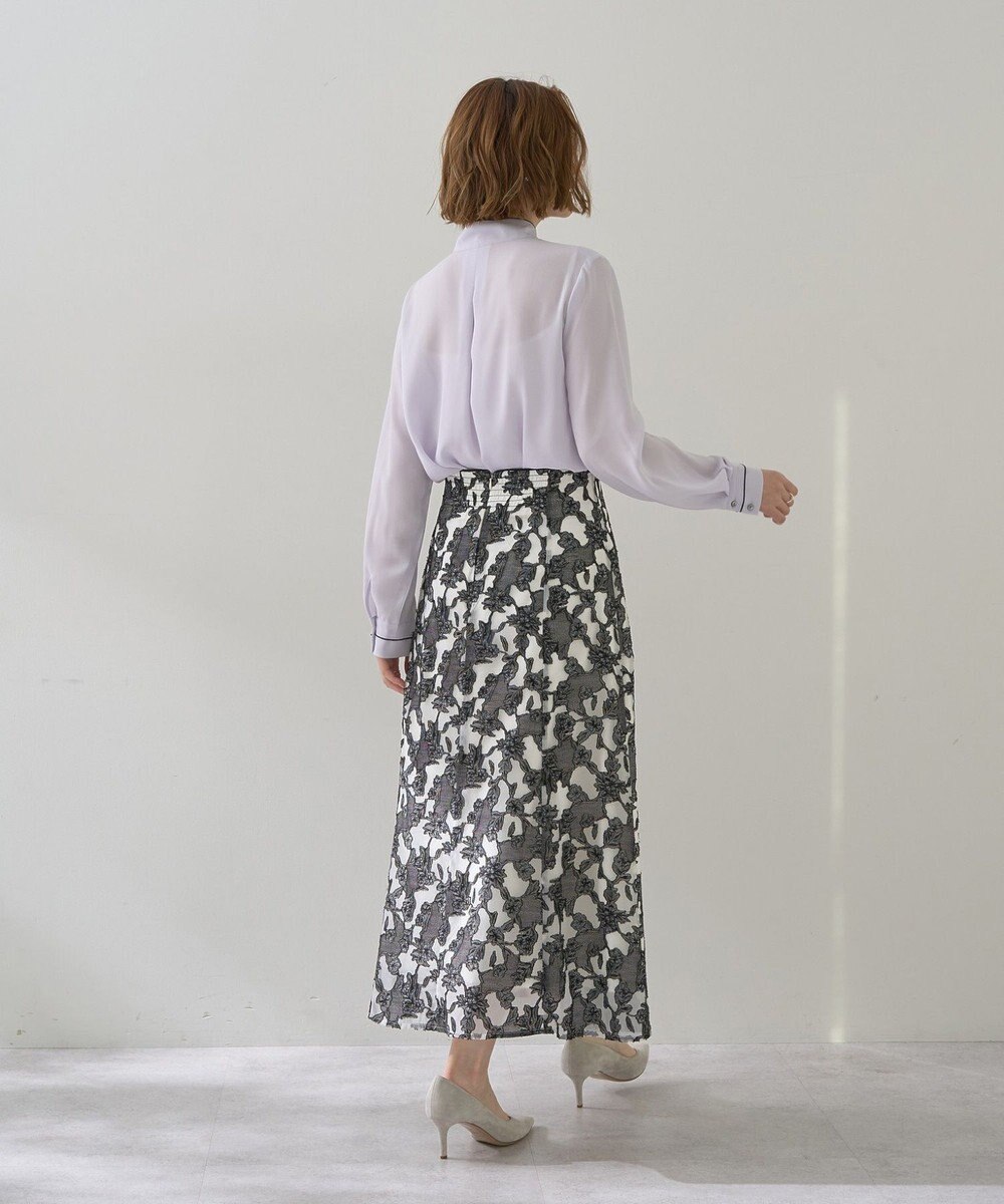 YECCA VECCA シアーレース柄マーメイドスカート 