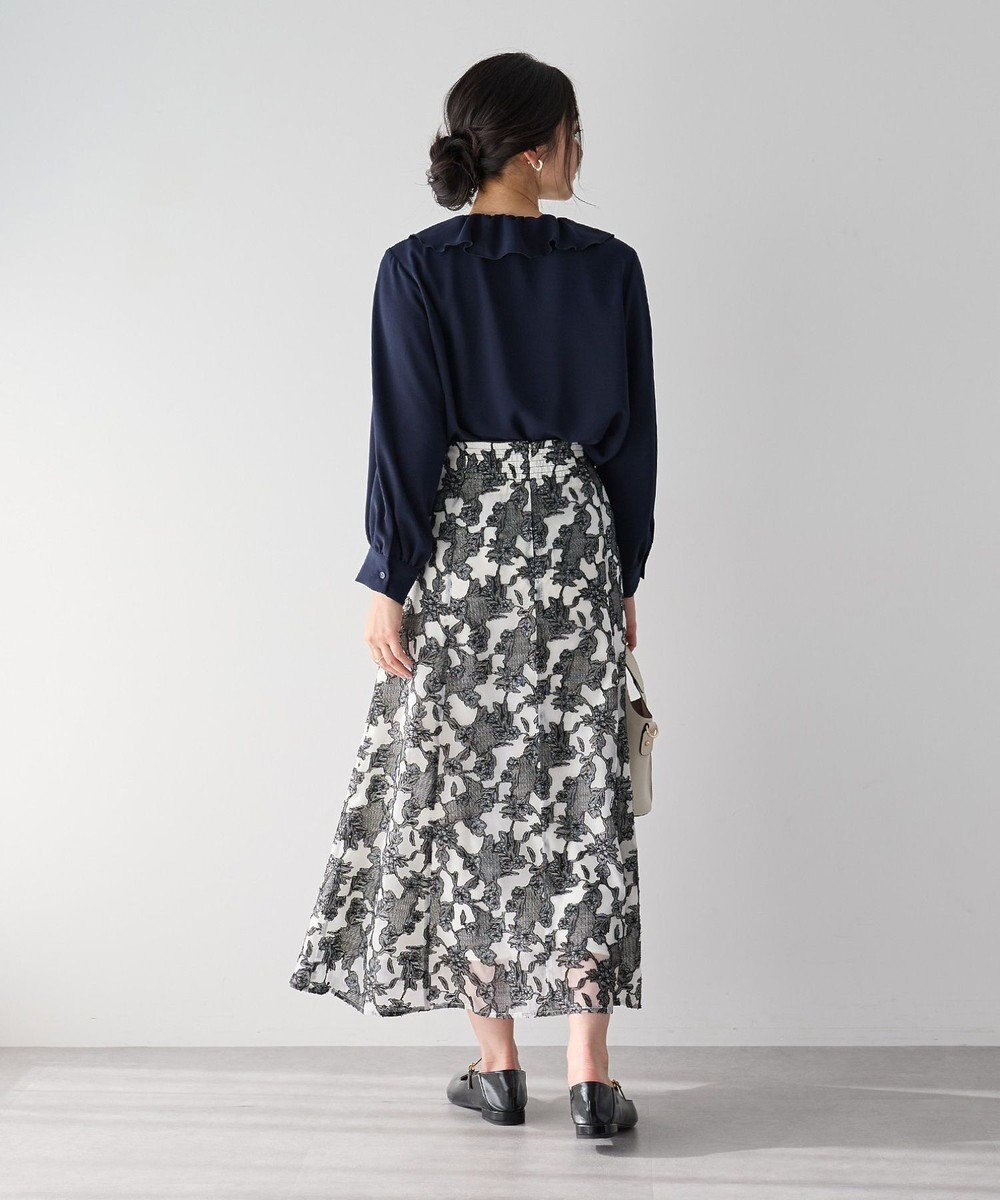 YECCA VECCA シアーレース柄マーメイドスカート 