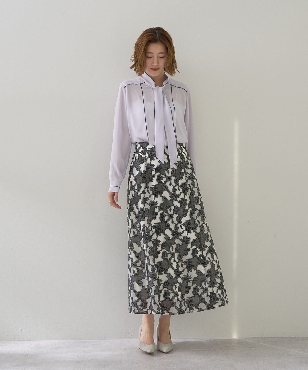 YECCA VECCA シアーレース柄マーメイドスカート 