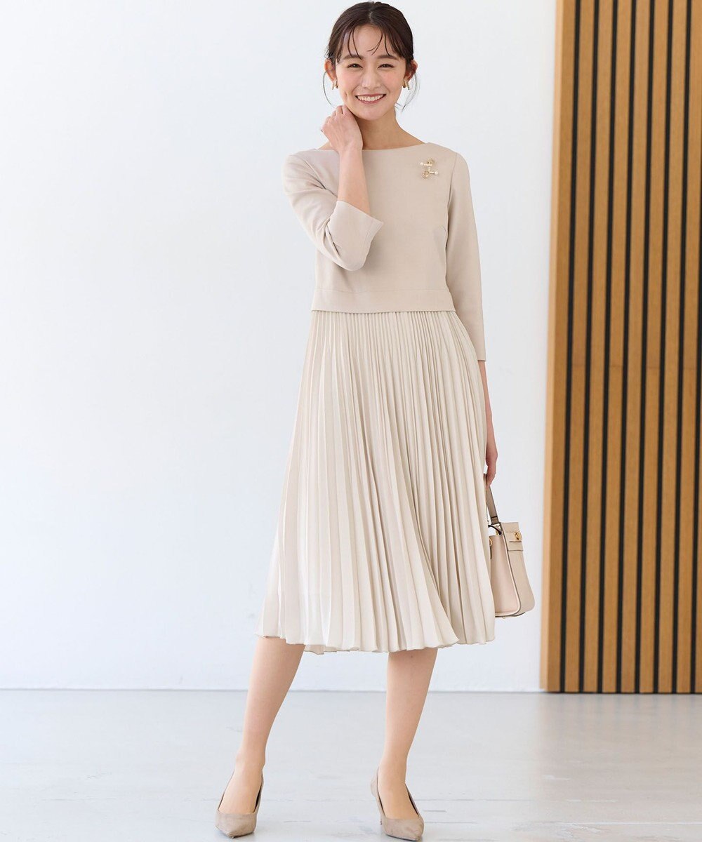 組曲 【KUMIKYOKU NAVY】ジャージーコンビプリーツ ワンピース 