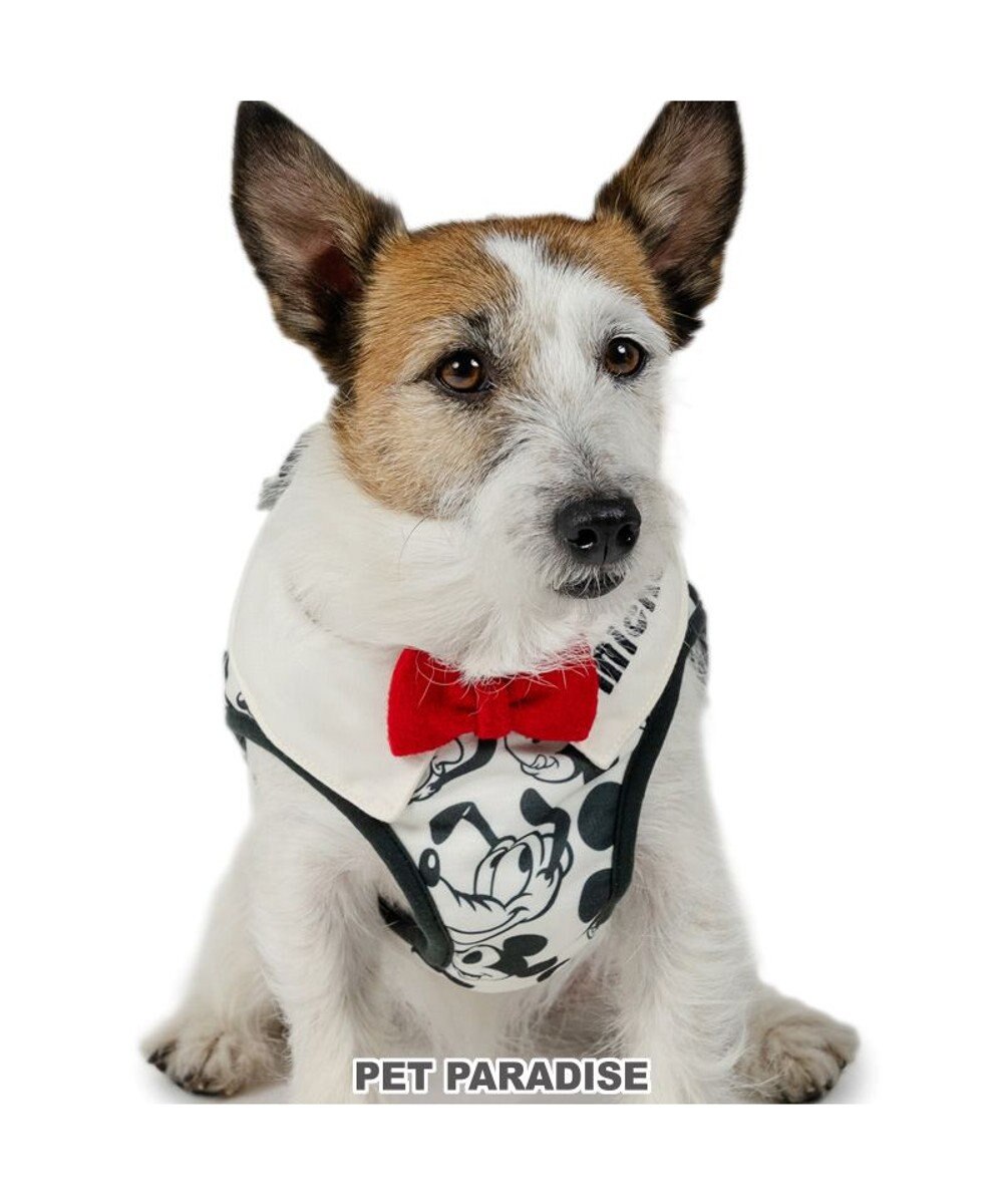 PET PARADISE ディズニー ミッキーマウス＆プルート ベストハーネス 《モノクロ》 Ｓ 