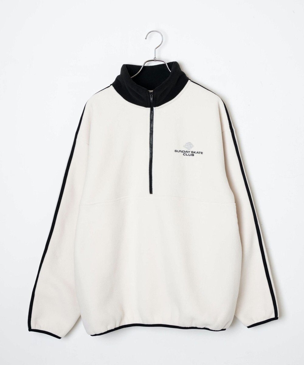 WEGO フリース ワンポイントハーフZIPプルオーバー 