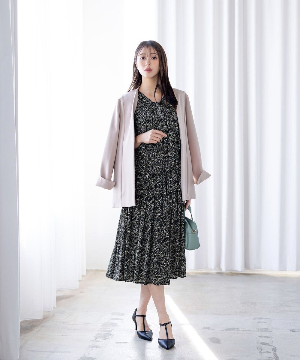 Tiaclasse L 【新色追加・洗える】シフォンギャザーワンピース 