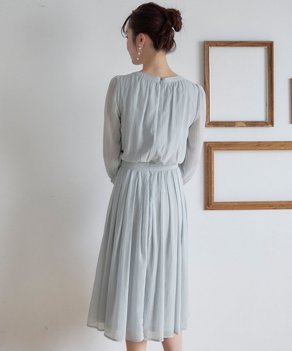 Tiaclasse L 【新色追加・洗える】シフォンギャザーワンピース 