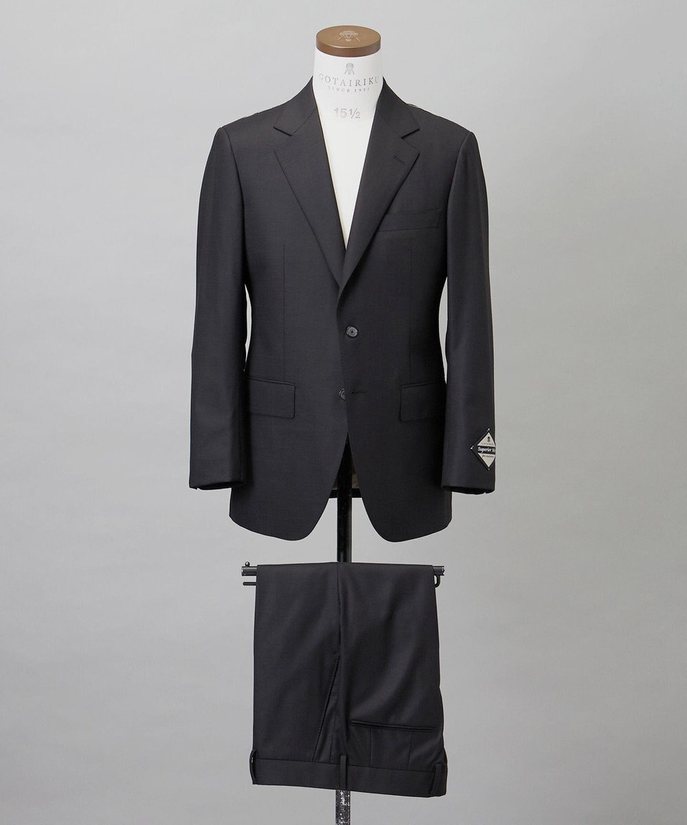 GOTAIRIKU シワになりにくい【御幸毛織/みゆきけおり】Superio160 スーツ_ブラックチェック 