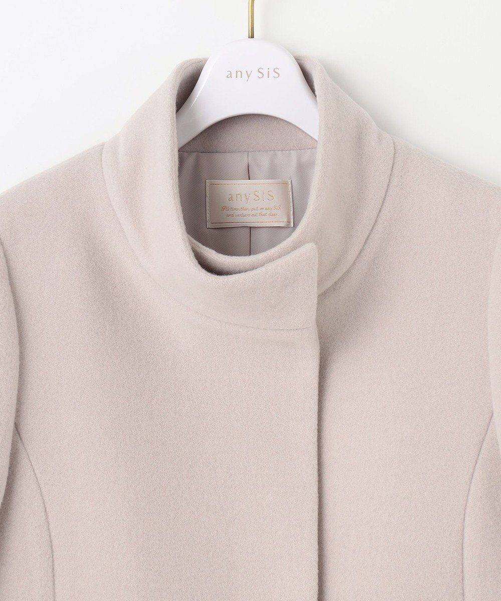 ANY SIS S 【低身長企画】ファインウールモッサスタンド ショート コート 