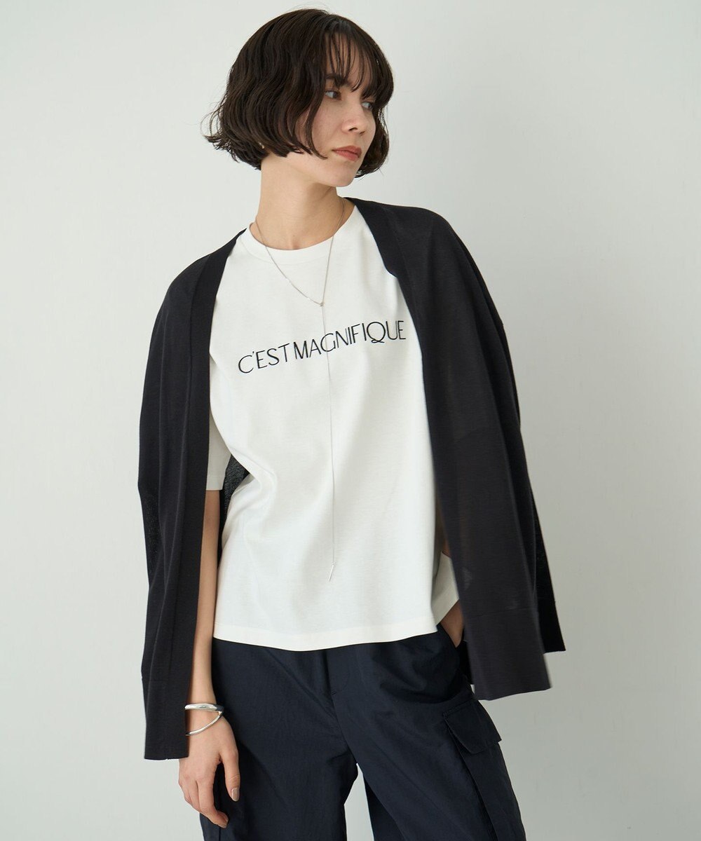 UNFILO BEAUTY FORM ロゴ刺繍 半袖Tシャツ 