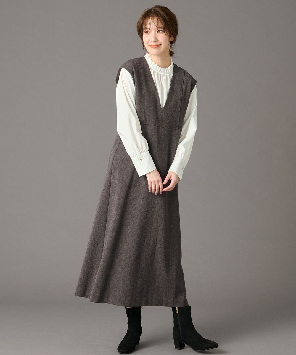 ANY 【洗濯機可】ライトツイードジャンスカ 