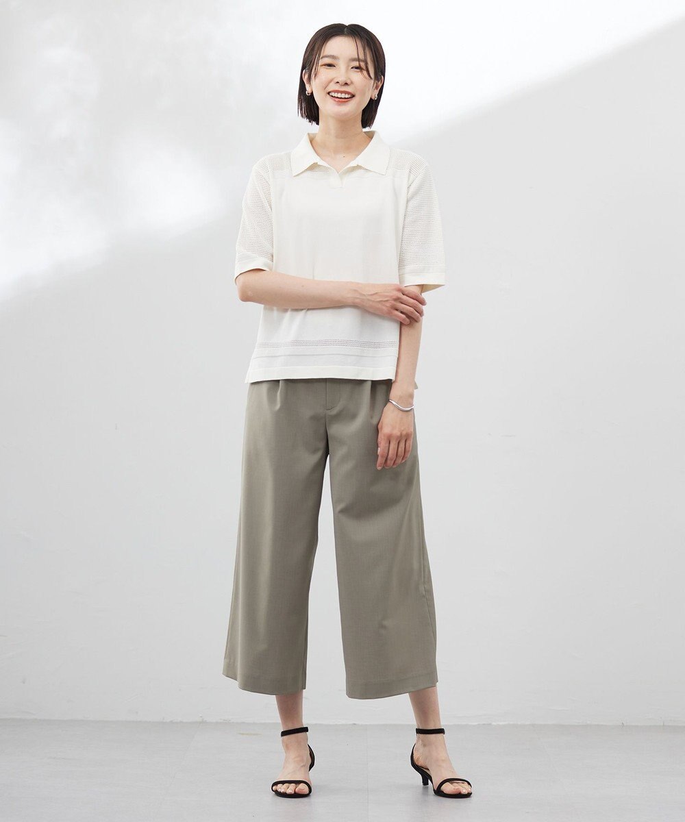 J.PRESS LADIES 【洗える】COTTON POLYESTER ニットポロ 