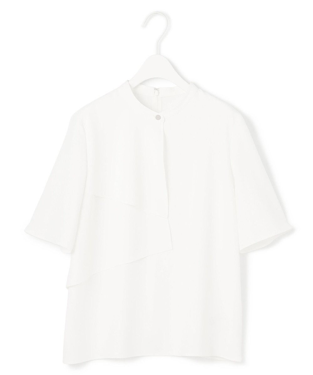 ICB 【洗える】ストレッチジョーゼット ラッフルデザインブラウス 