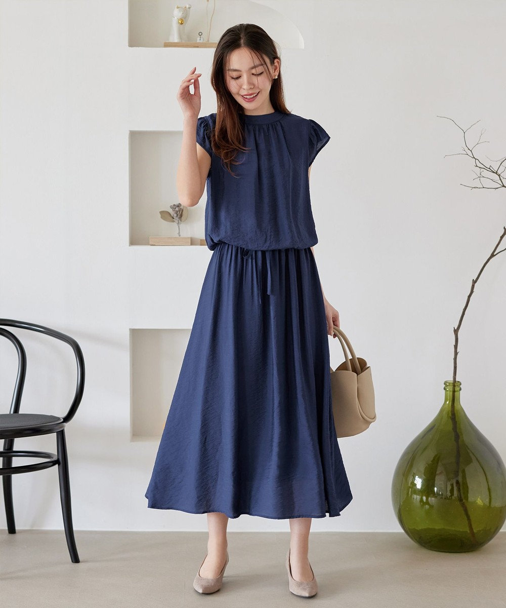 Tiaclasse 【洗える】フリル袖ワンピース 