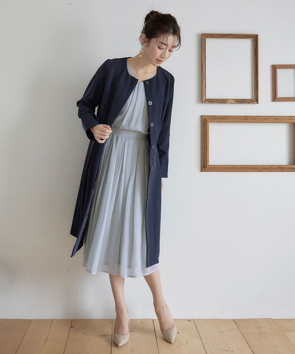 Tiaclasse L 【新色追加・洗える】シフォンギャザーワンピース 