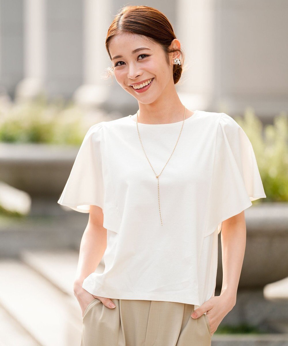 ANY SIS S 【シルクタッチさら魅せTシャツ】袖フレア プルオーバー 