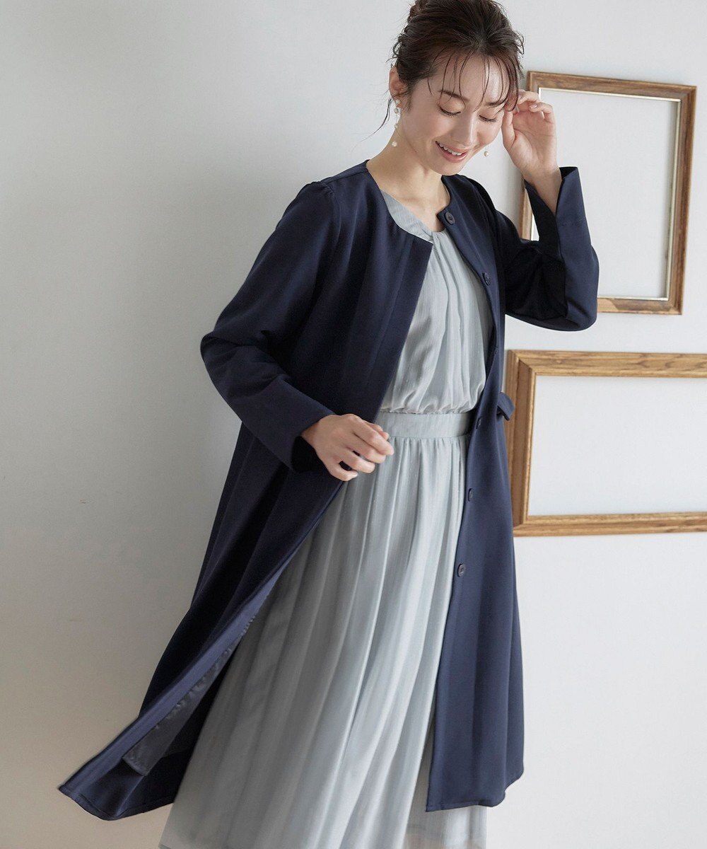 Tiaclasse L 【新色追加・洗える】シフォンギャザーワンピース 