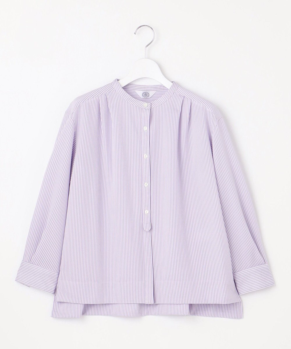 J.PRESS LADIES 【WEB限定カラーあり】ストライプジャカード バンドカラー カットソー 