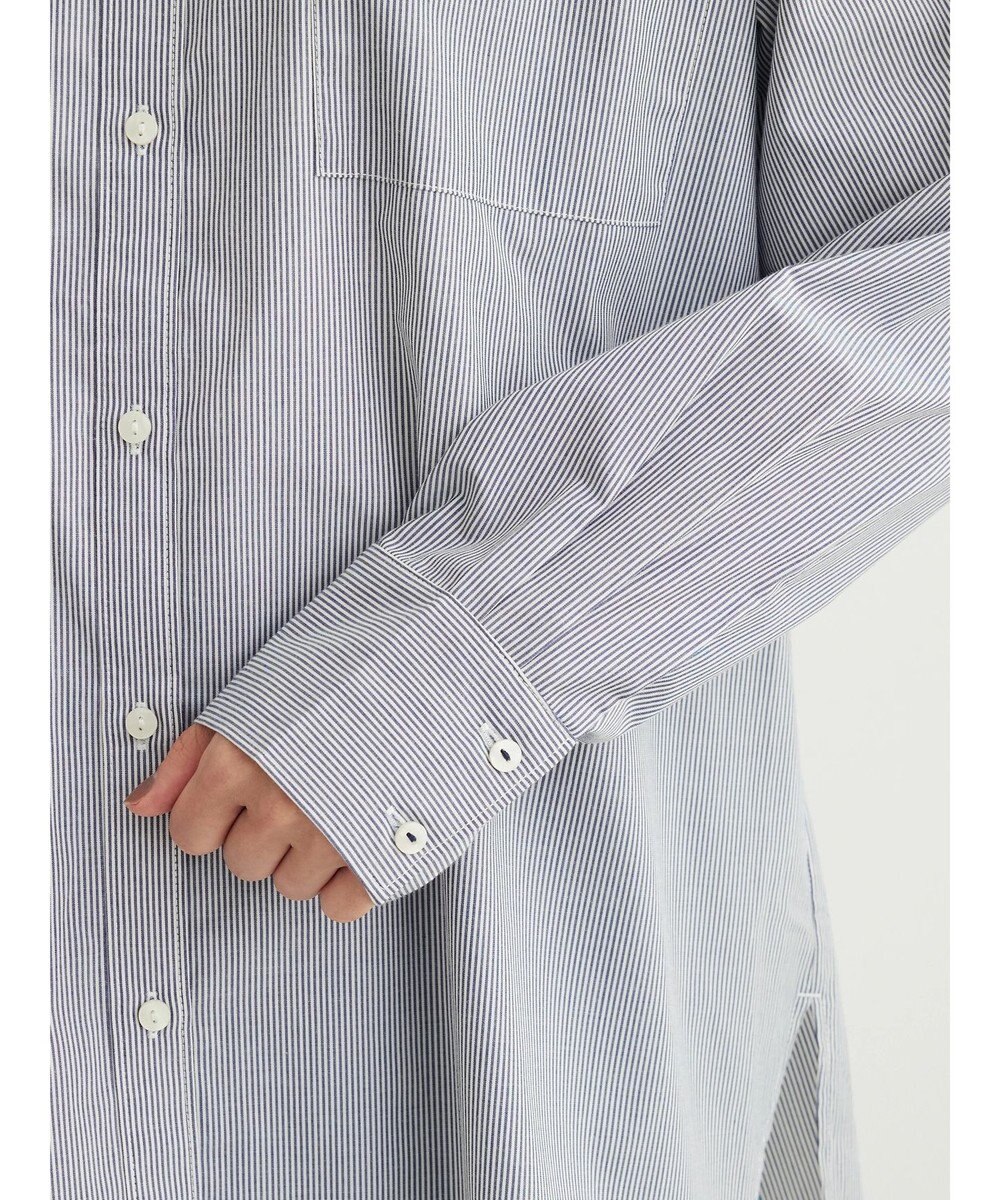 Green Parks 胸元ポケットイージーケアストライプシャツ 