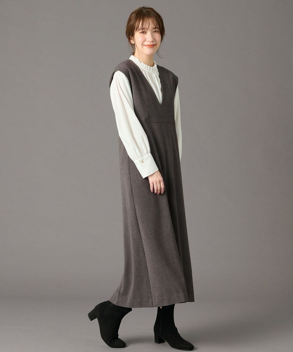 ANY 【洗濯機可】ライトツイードジャンスカ 