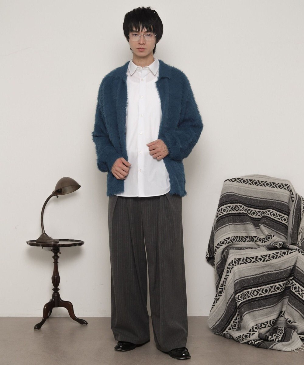 WEGO 【ユニセックス着用ITEM】フェザーニットボタンシャツ 