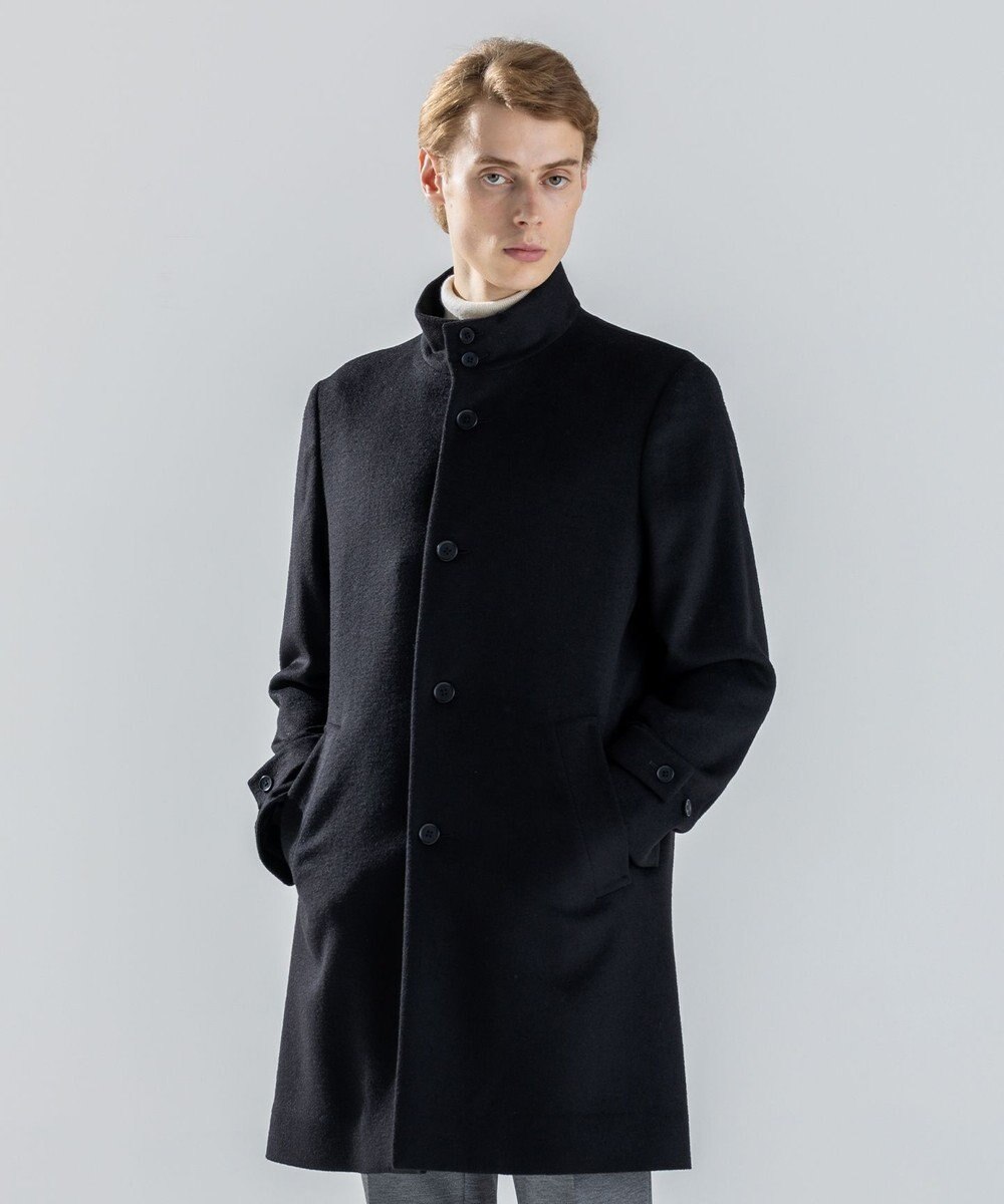 JOSEPH HOMME 【新素材】ライトウールシャギー　スタンドカラーシングルブレストコート 