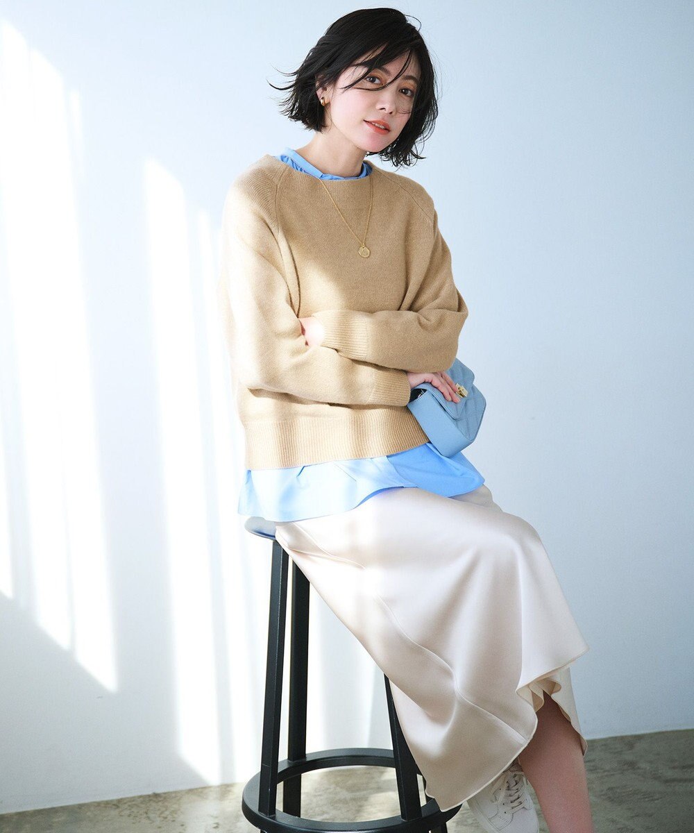 UNFILO カシミヤブレンド オフネックニット 