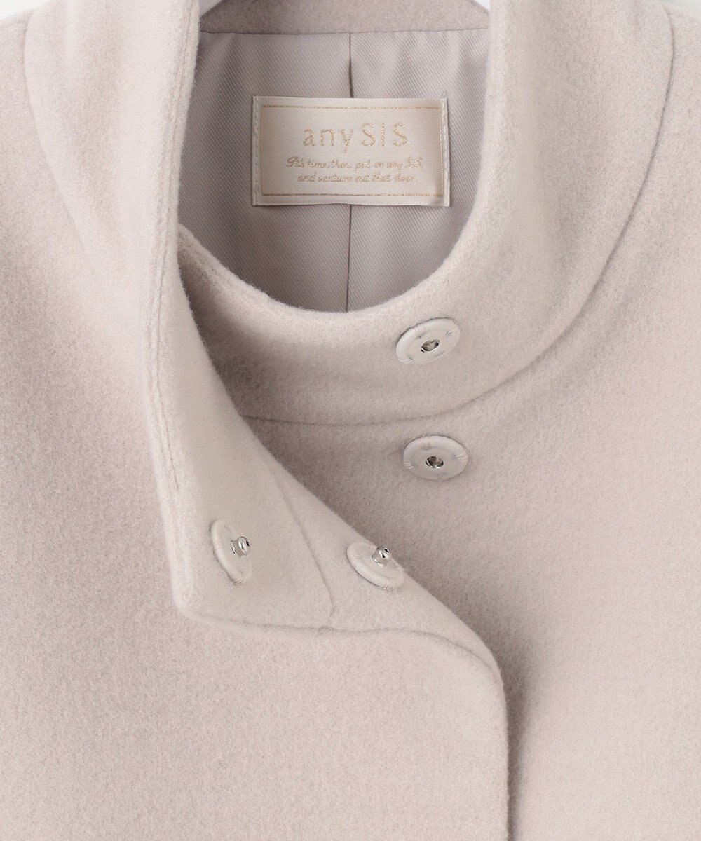 ANY SIS S 【低身長企画】ファインウールモッサスタンド ショート コート 