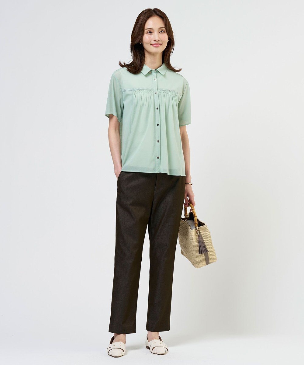 J.PRESS LADIES S シアードライトリコット シャツライク カットソー 