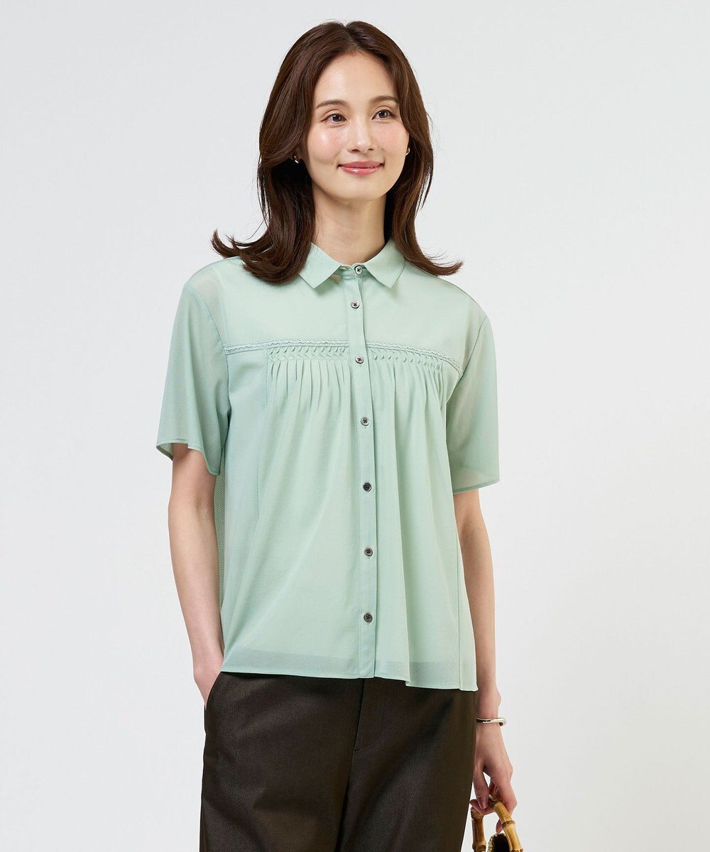 J.PRESS LADIES S シアードライトリコット シャツライク カットソー 
